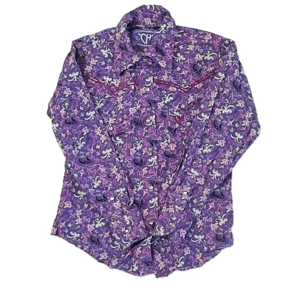 Cowgirl Hardware Girls Purple Blouse size: 6-7 Years